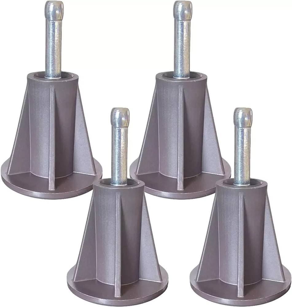 Steel Stem Bed Frame Feet Replace Wheels Prevent Sliding Plastic Inserts 4 Pack