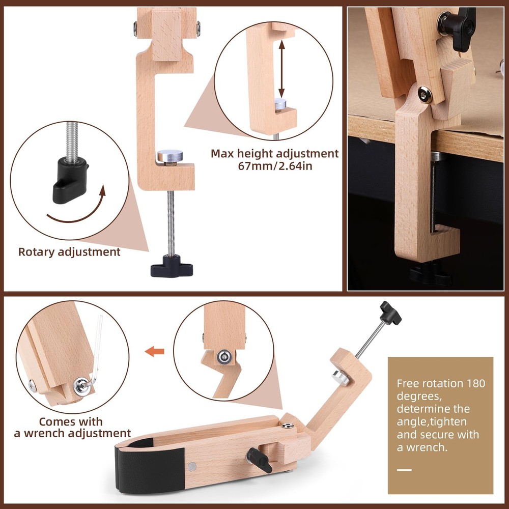Yizzvb Leather Stitching Pony Table Lacing Desktop with Hand Sewing Kit