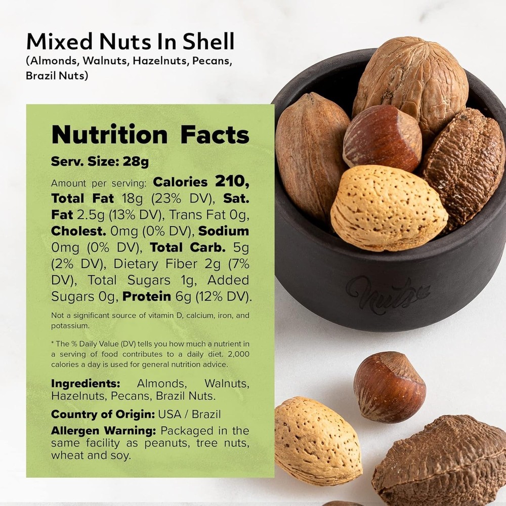 NUTS U.S. – Mixed Nuts In Shell Almonds, Walnuts, Hazelnuts, Pecans, Brazil N...