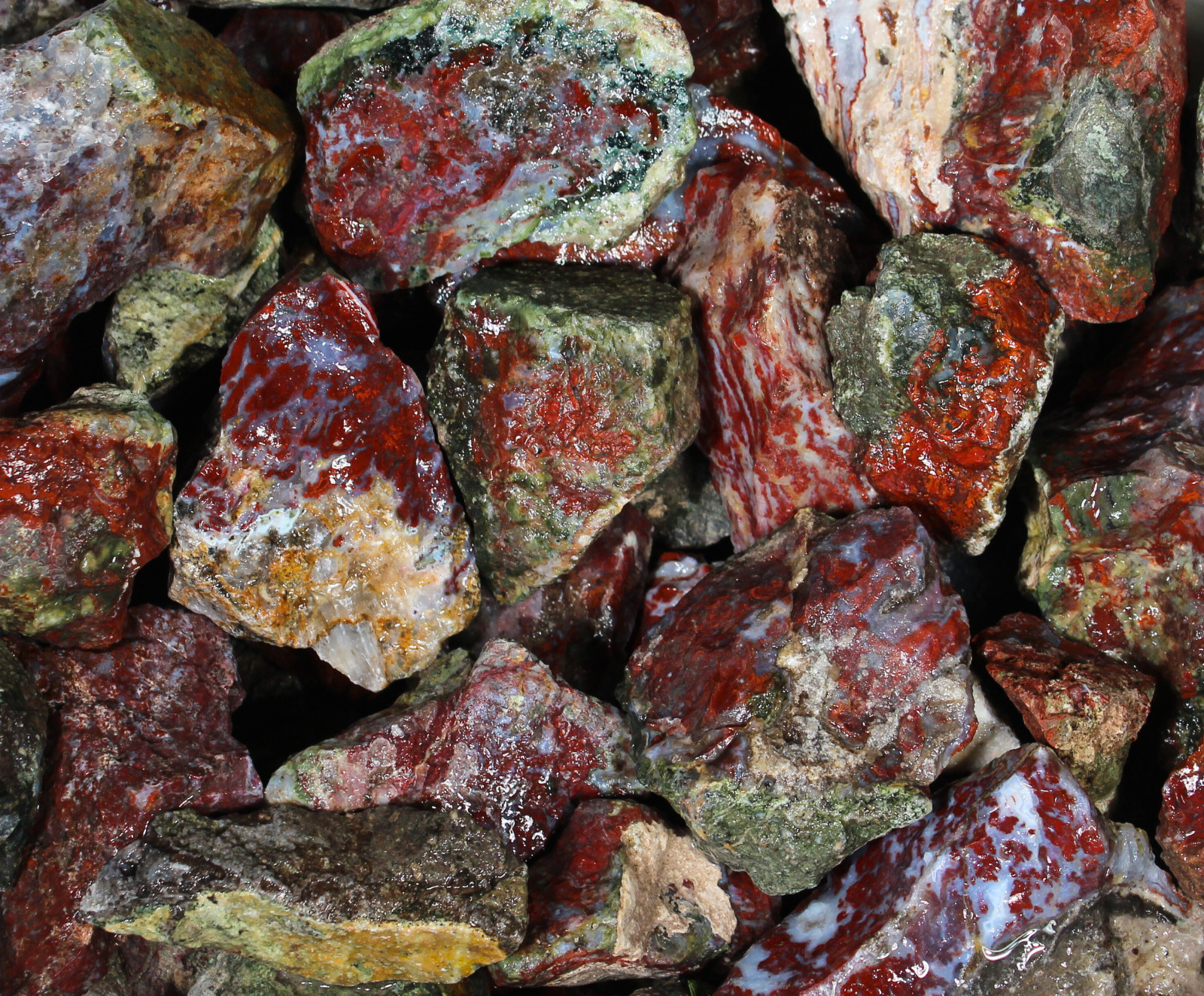 Red Lightning Agate - 1.5-3.5" Inches Rough Rocks Cabbing - Bulk Wholesale