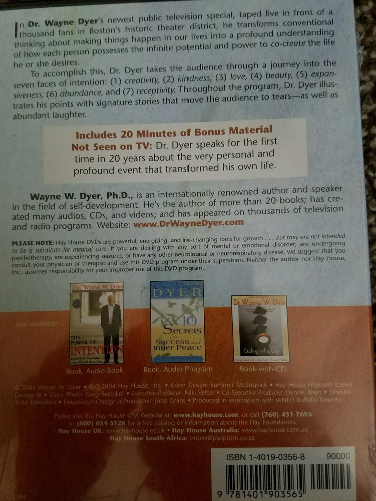The power of intention dvd