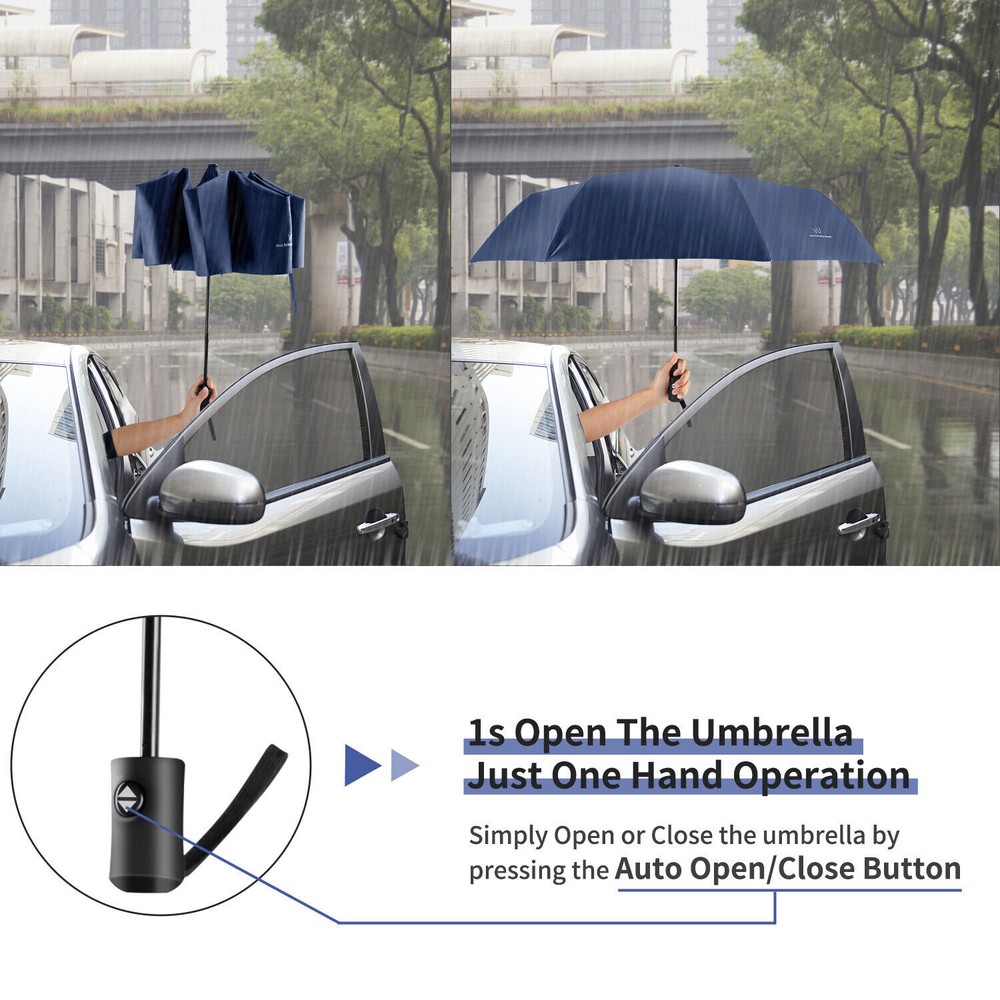 Automatic Umbrella Sun/Rain Anti-UV Windproof 3 Folding Compact Umbrella