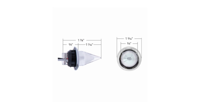 4 LED Dual Function 3/4" Mini Spike Light With SS Bezel Clear/White