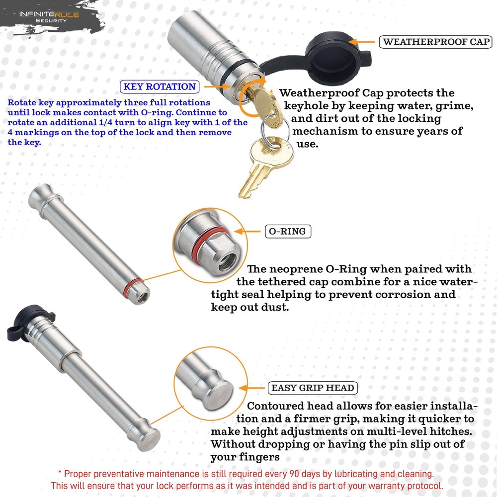 61071-D | Receiver Lock for 2 in Receiver Class III, IV