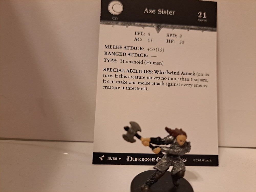 D&D Miniatures WOTC  Axe Sister 16/80