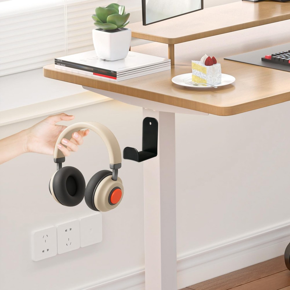 2 PCS Headphone Stand, Adhesive Headphones Holder with Rubber Basic-2 pcs