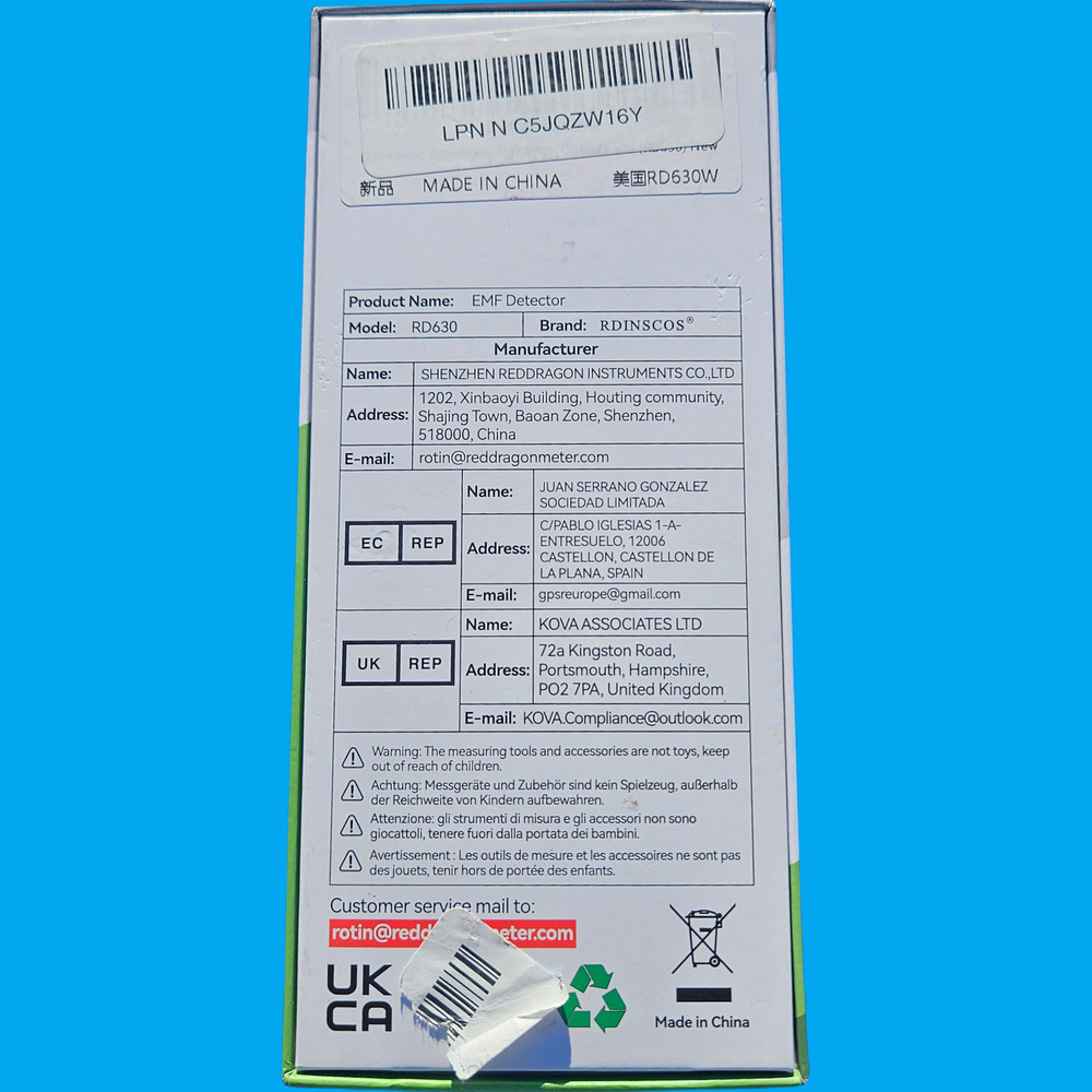RD630 EMF Detector Meter RF MF EF Electromagnetic Radiation Tester Handheld