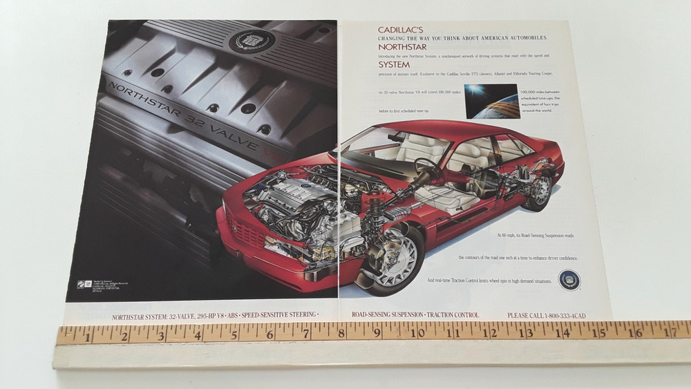 CADILLAC ELDORADO  ORIGINAL 2 PAGE 1993 AD