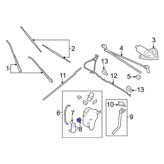 Genuine Ford Windshield Washer Pump Grommet E6FZ-17B610-A