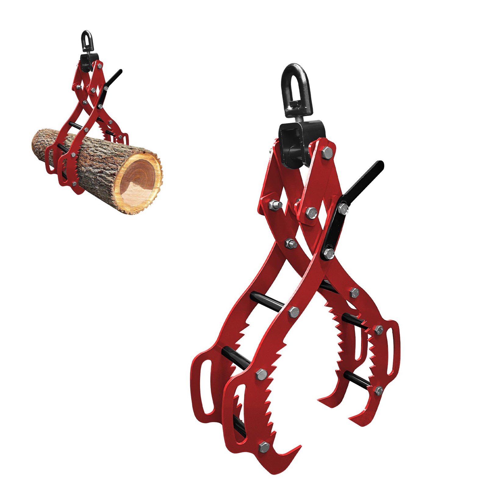 36 inch Log Lifting Tongs Log Grapple 4 Claw Timber Heavy Duty Solid Steel