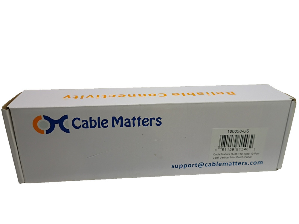Cable matters RJ45 110 Type 12 Port Cat6 Vertical Mini Patch Panel w/89D Bracket