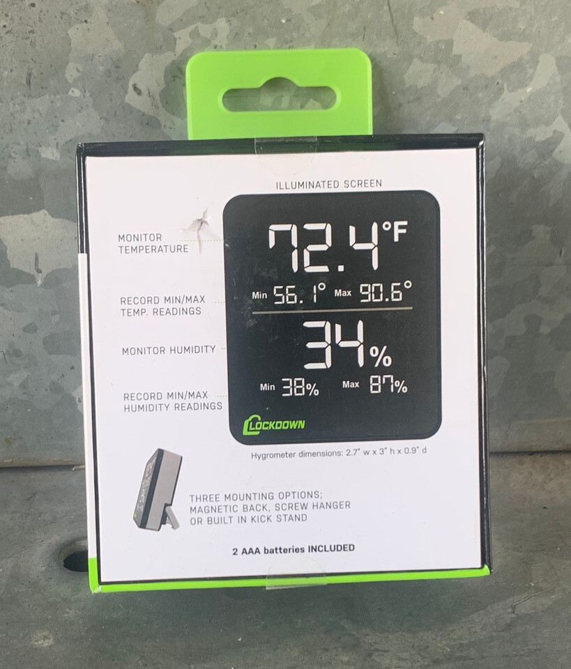 LOCKDOWN HYGROMETER Monitors Temperature & Humidity