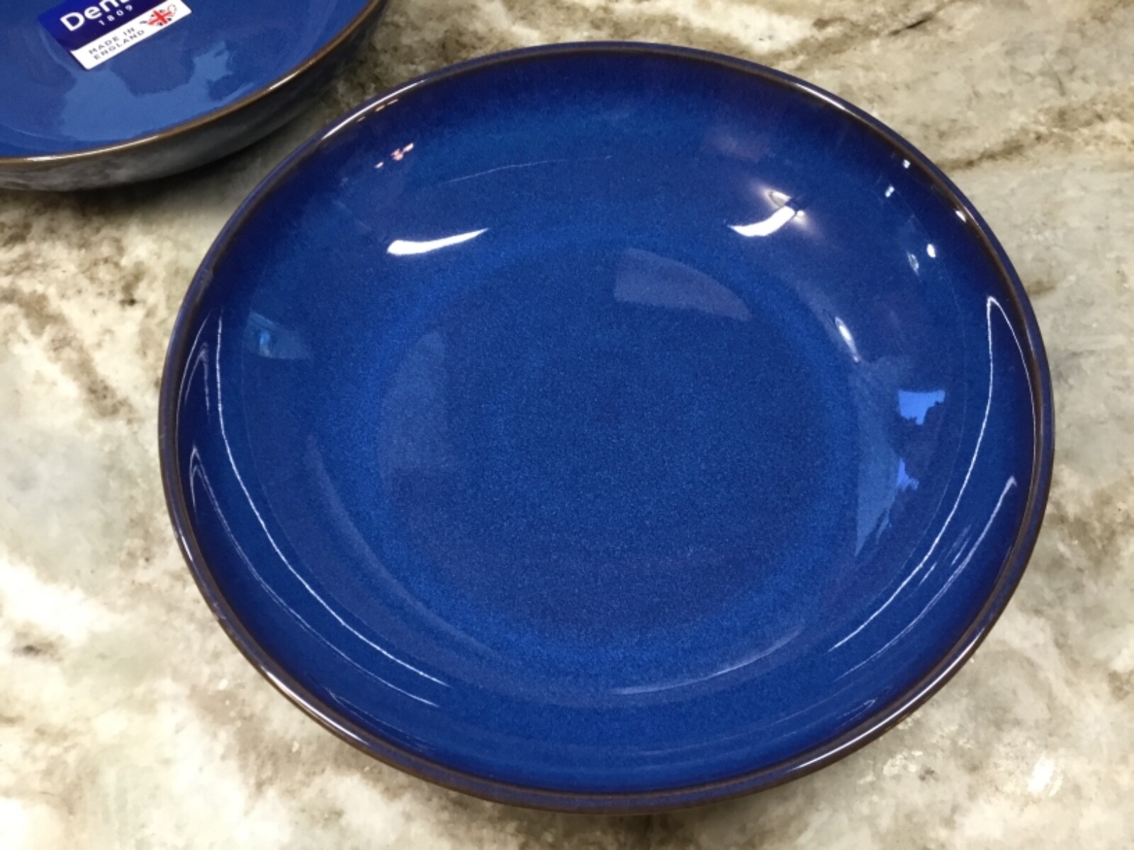 Large Pasta Bowls Denby Imperial Blue. Set Of 2 Made In England. New.