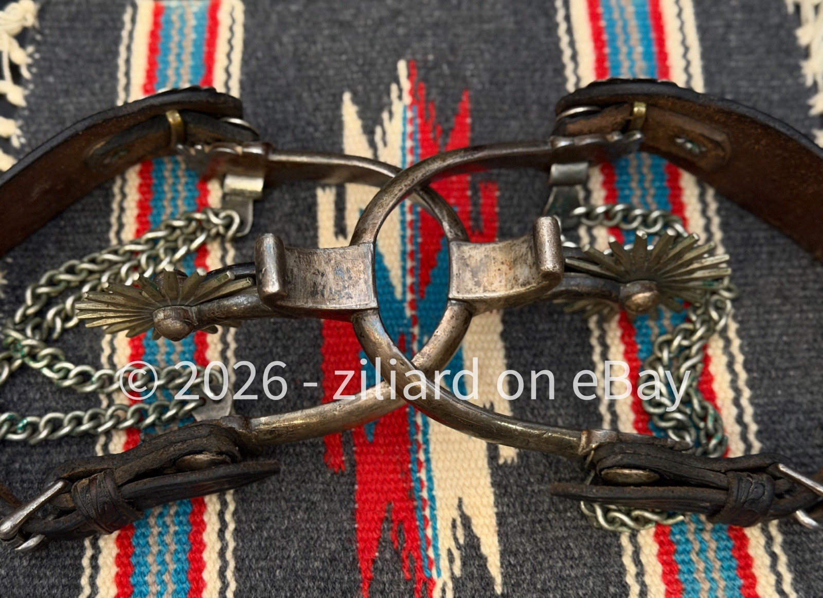 ONE OF A KIND California Vaquero Spurs w/ Straps & Silver Tapia Style Conchos