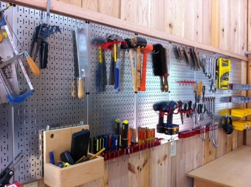 Pegboard 32in x 16in Galvanized Metal Pegboard Tool Board Panel