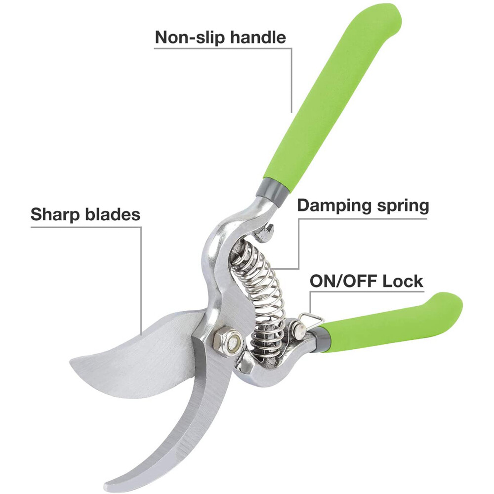 WORKPRO 2PCPruning Shears SetDropForged 8"Bypass Garden Shears&8''Handing Pruner