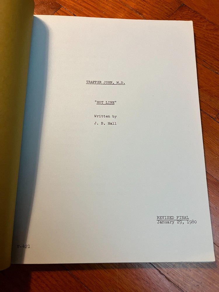 TRAPPER JOHN MD TV Show Original 1980 Revised Final Shooting Script