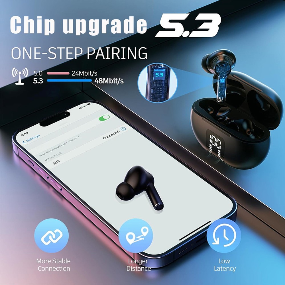150+ Language Translator Earbud M10 Wireless Bluetooth Two Way Translator Device