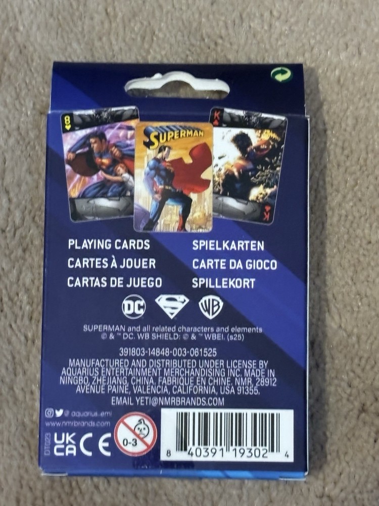 NEW, SUPERMAN PLAYING CARDS