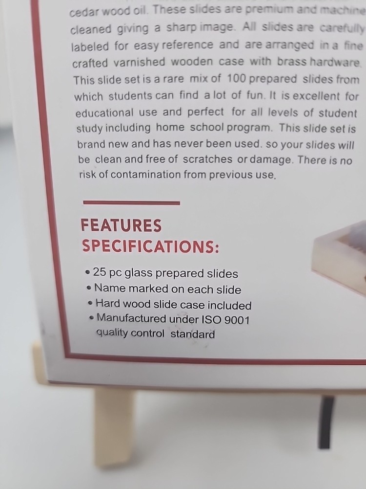 AmScope PS25 Prepared Microscope Slide Set for Basic Biological Science