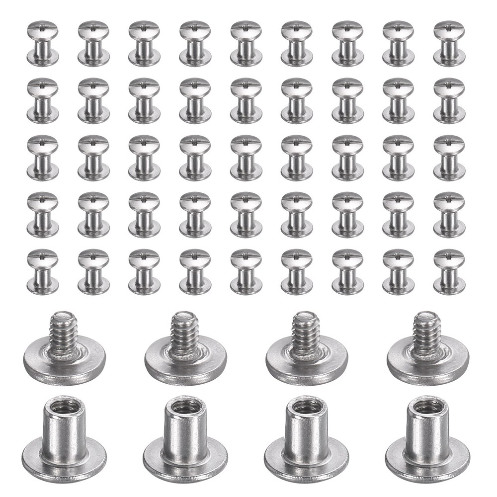 40set Phillips Chicago Screw M2x4mm Binding Post Screw, Silver