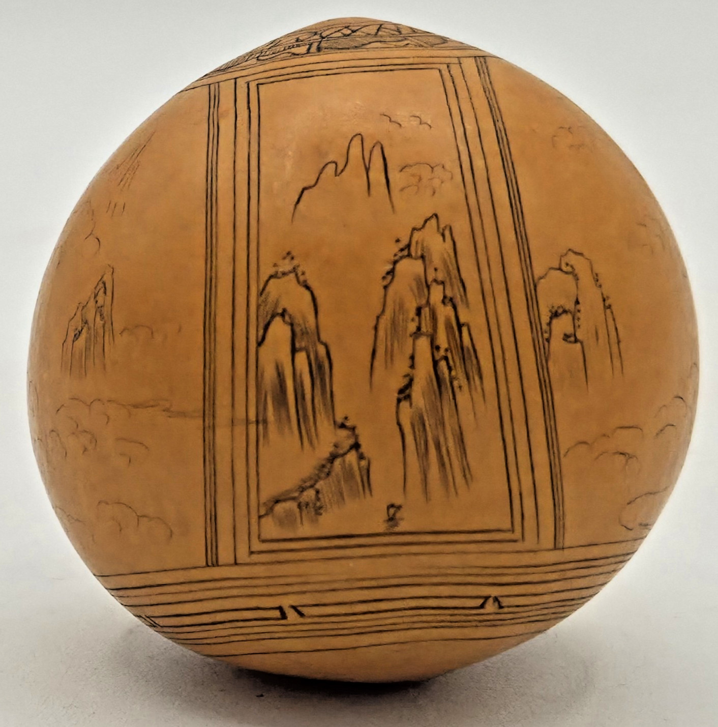 Chinese Lanzhou Etched Gourd Rattle Sun Wukong Monkey King Journey to the West