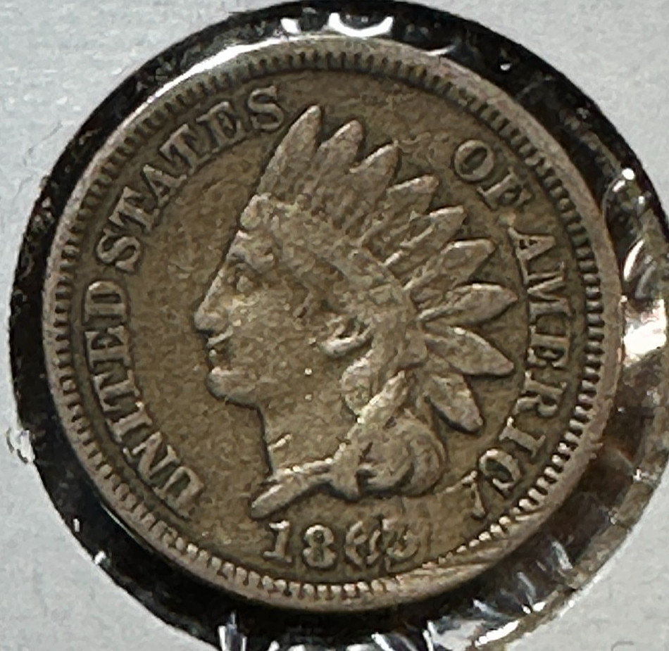 1863 Indian Cent Nice Original VG CHRC