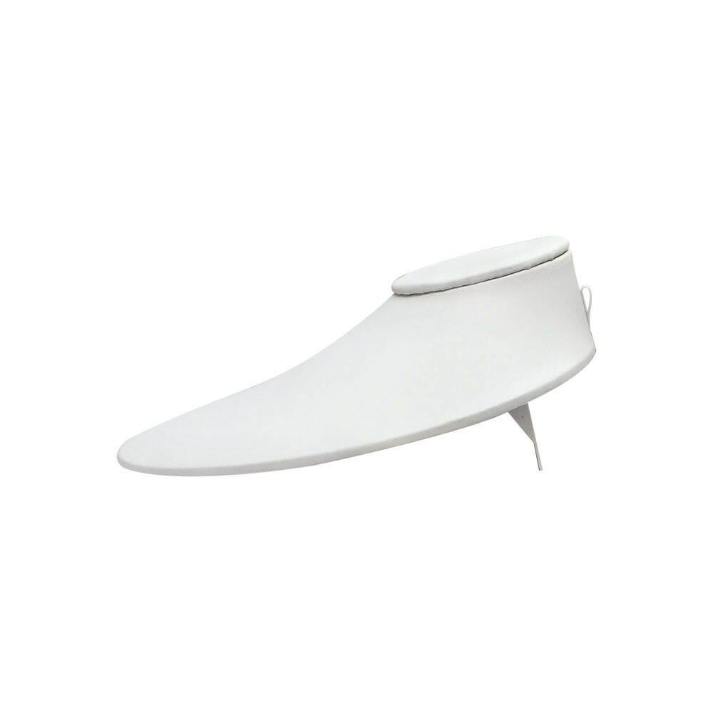 Necklace Holder White Faux Leather Pendant Chain Link Jewelry Display 8-1/2"x7"