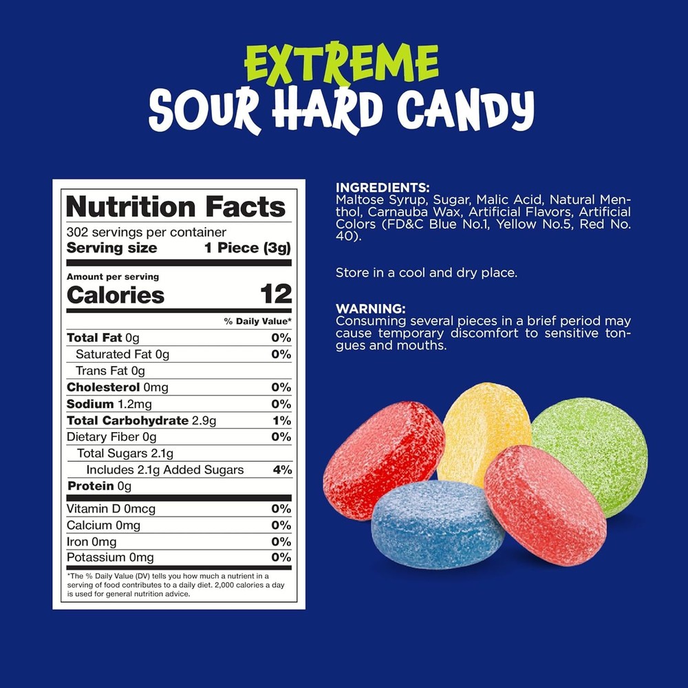 Extreme Sour Hard Candy Mix - 2 Pound Pack