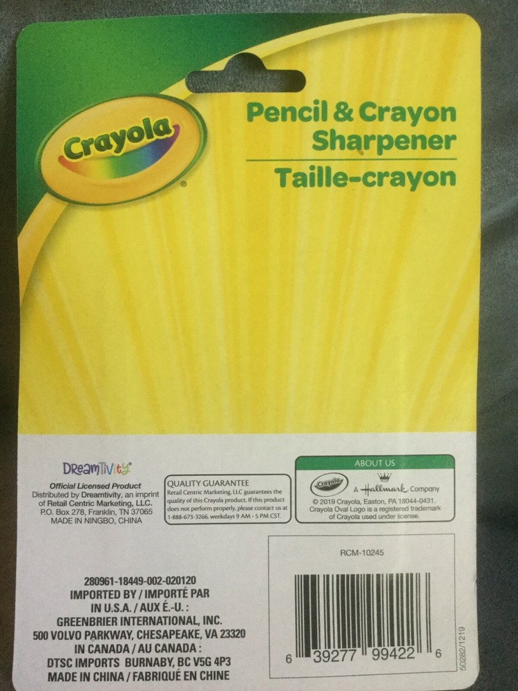 CRAYOLA BLUE PENCIL & CRAYON SHARPENER - NEW IN PACKAGE