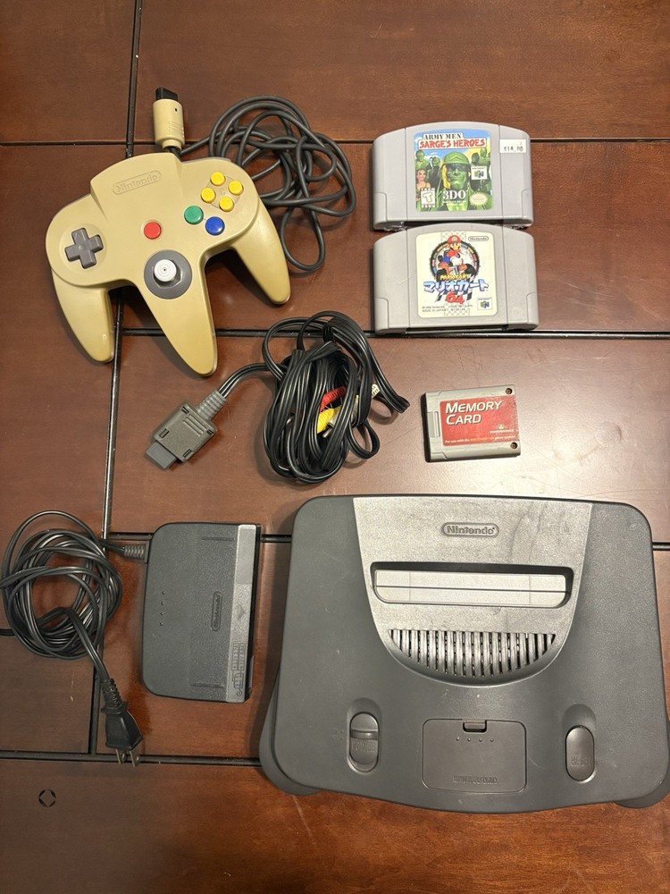 Nintendo 64 Gray Console Bundle ControllerCables 2 Games READ DESCRIPTION