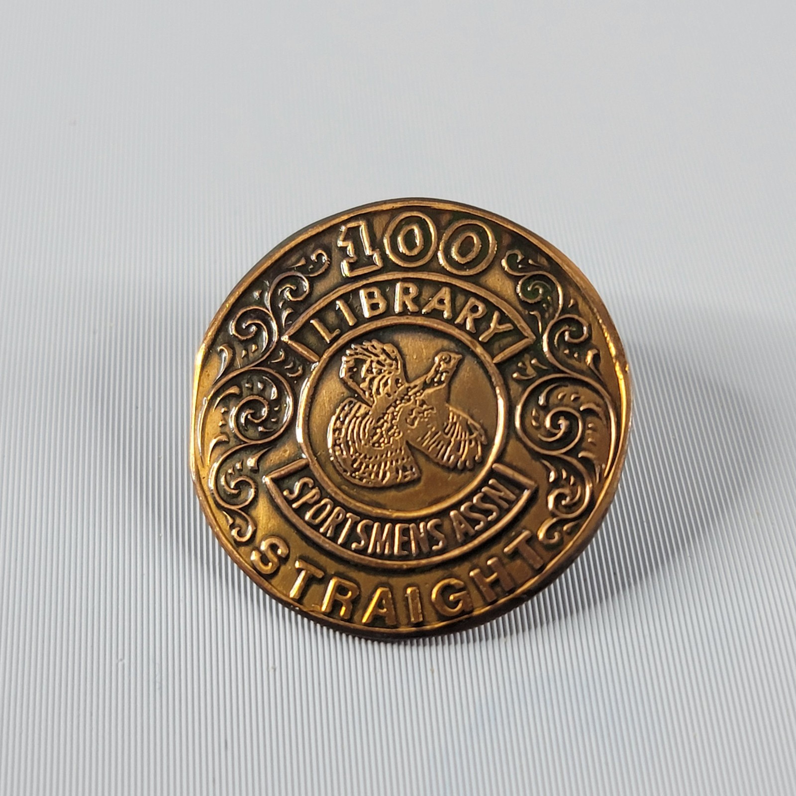 Pennsylvania Fishing License Button Pin 1974-98 Library Sportsmans Assoc Lot x17