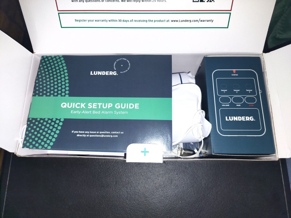 LUNDERG Early Alert Bed Alarm System For Elderly Wireless Sensor Pad READ!