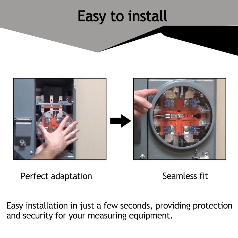 Electric Meter Socket Blank Covers - 4 Pack Replacement Plastic Clear Cover