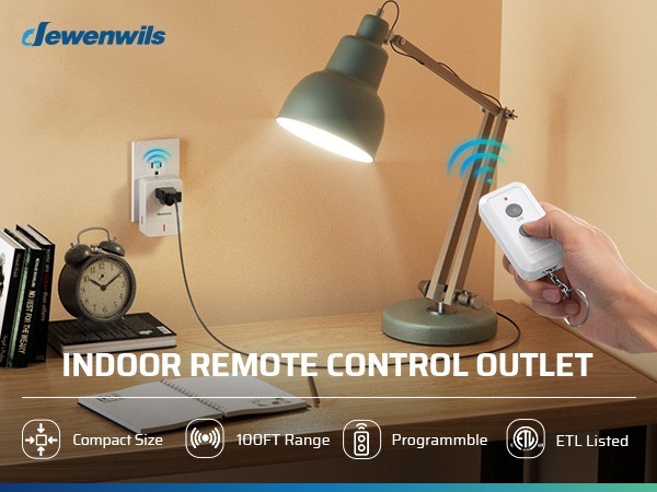DEWENWILS Indoor Remote Control Outlet,Expandable Remote Light Switch Kit, 4pack