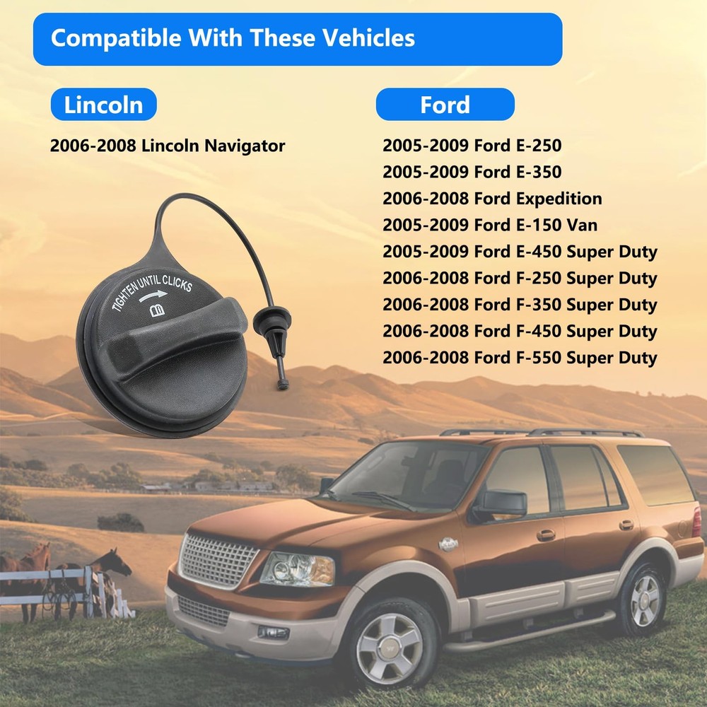 FC1061 Gas Cap Replacement for 2005-2009 Ford E-Series (E-150, E-250, E-350, ...