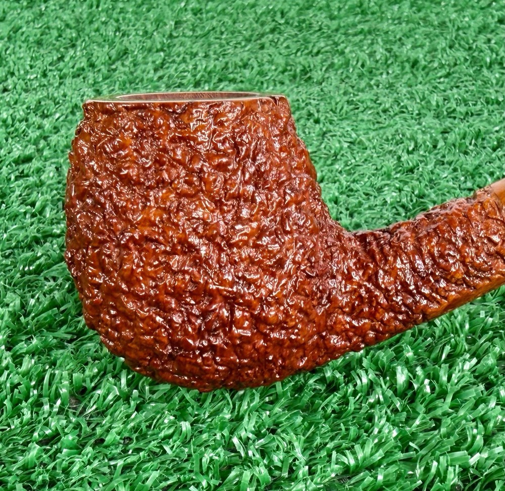 RARE DAVID JONES BENT APPLE c2000’S MINT, AWESOME RUSTICATION ARTISAN PIPE
