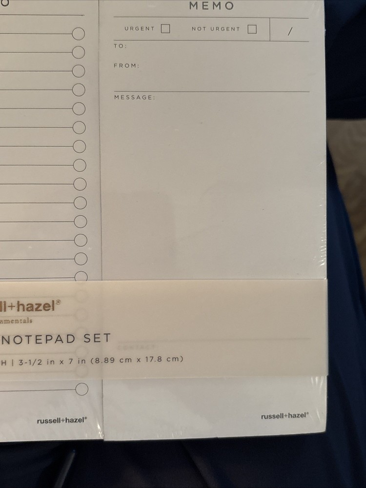 Essential Notepad Set 3 Pads 100 Sheets Each Russell & Hazel Notes Memo To Do