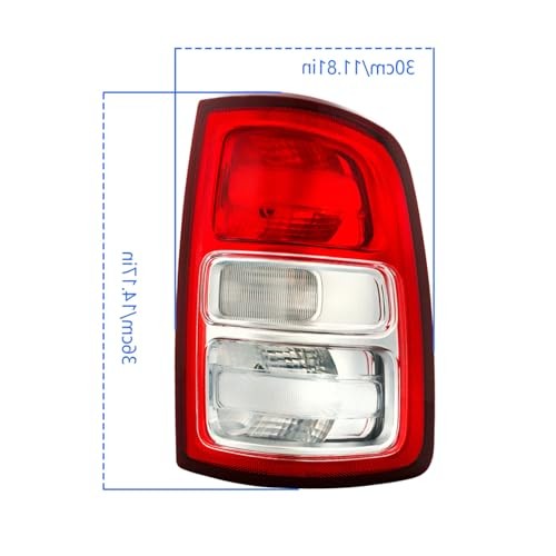 Outer Tail Lamp Light Replacement for Ram 2500 2019-2022 Red Lens Chrome