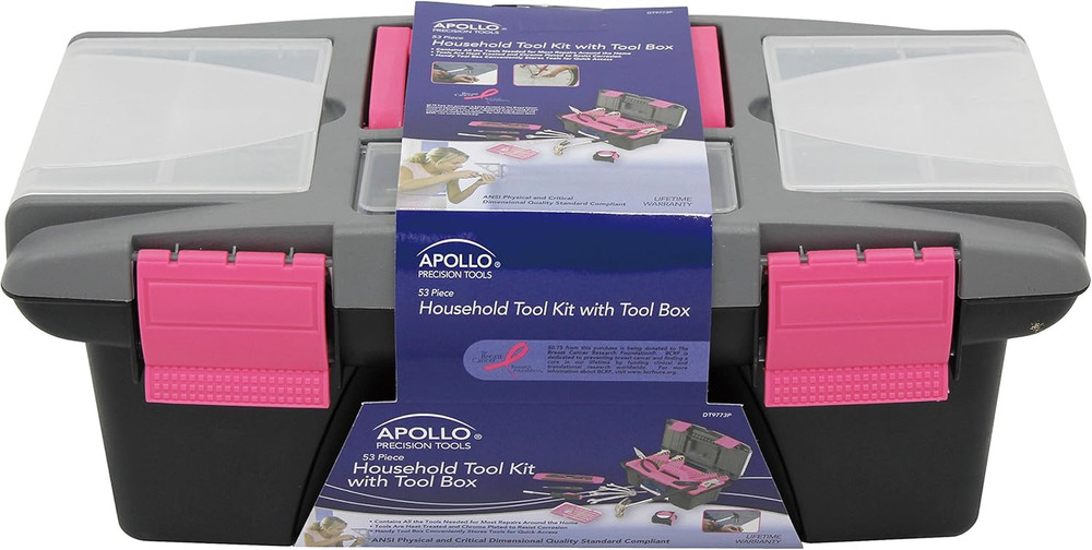 Tools 53 Piece Household Tool Set Includes Tools and Tool Box with a Selection o