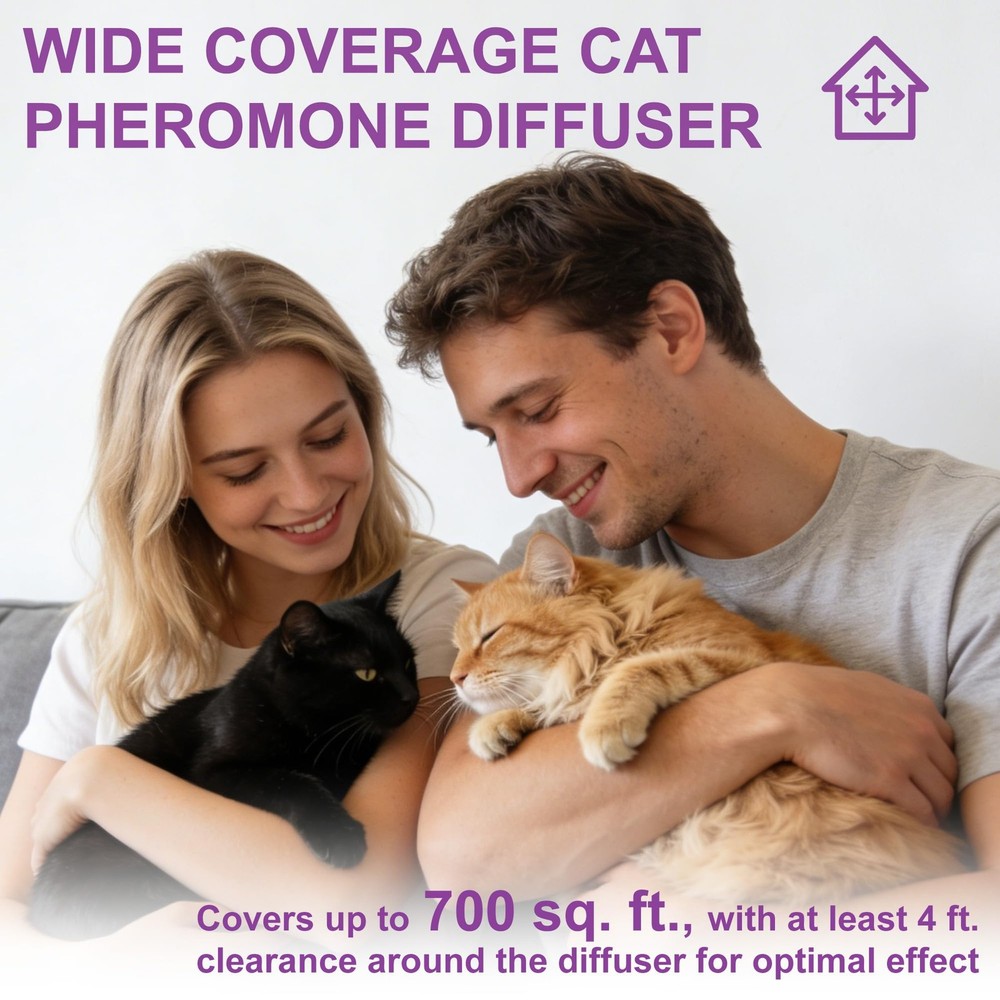 Cat Calming Pheromone Diffuser, Cat Anxiety Relief Diffuser Plug in Calmer wi...