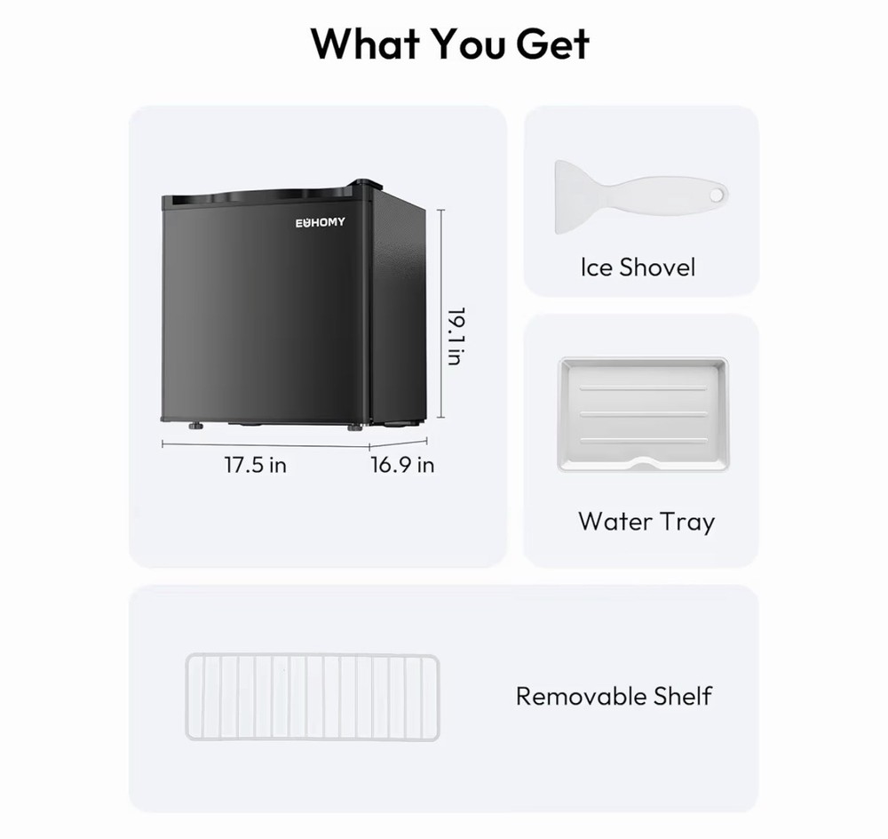 Euhomy 1.7 cu. ft. Mini Fridge Black
