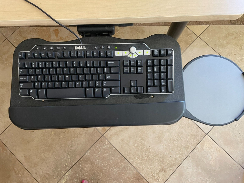 Under desk keyboard tray with mouse pad tray, extra sturdy