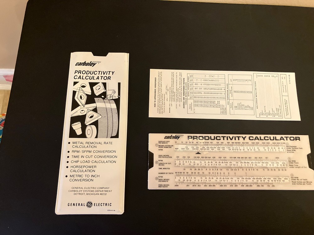 CARBOLOY SYSTEMS PRODUCTIVITY CALCULATOR MULTI FUNCTION MACHINIST TOOL