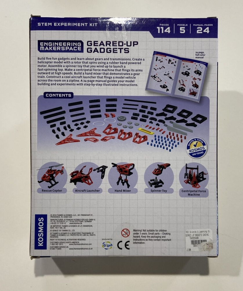 Thames & Kosmos Engineering Makerspace Geared-Up Gadgets Science Experiment Kit