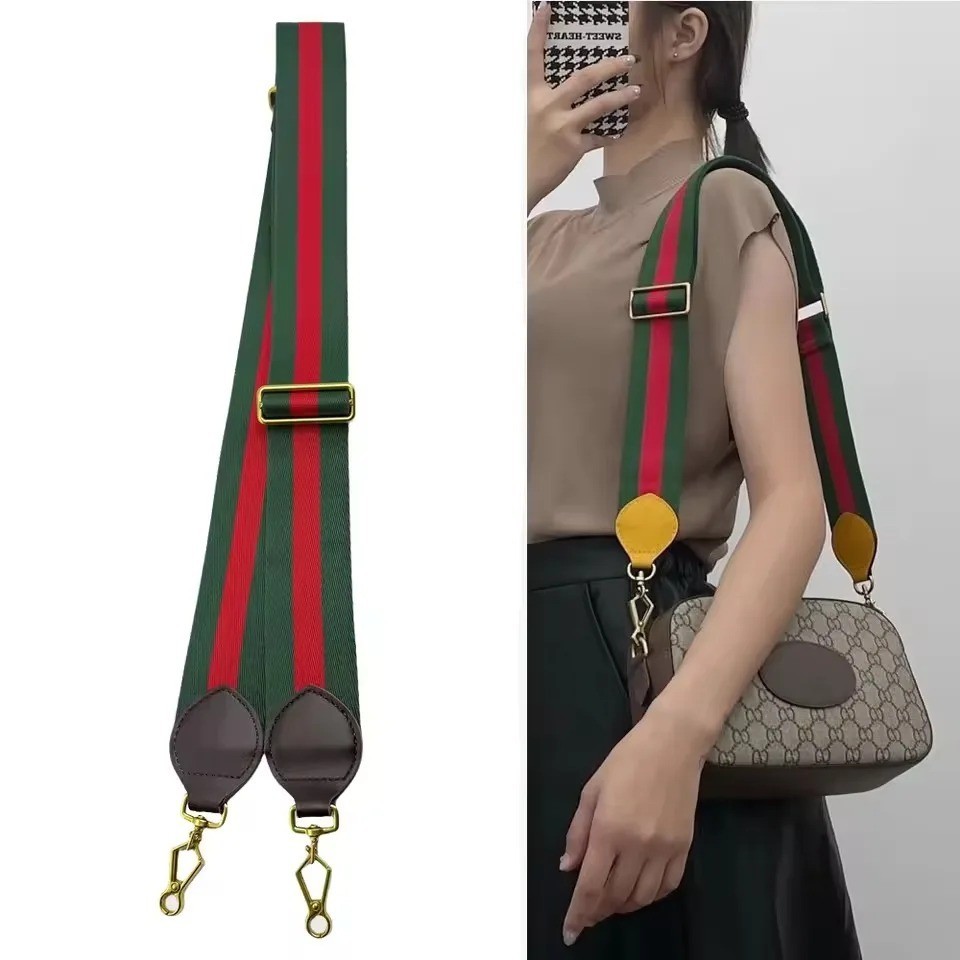 Red and Green Web Canvas Purse Strap Replacement