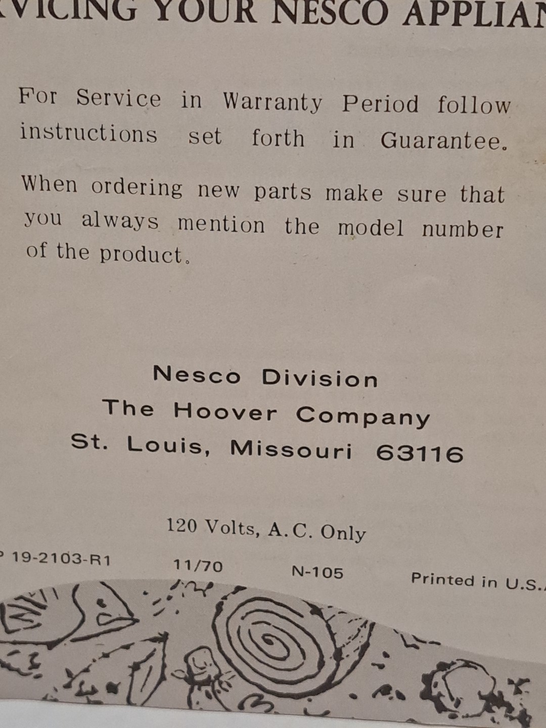 Vintage 1970 Nesco Oval Roaster Instruction Manual And Recipes