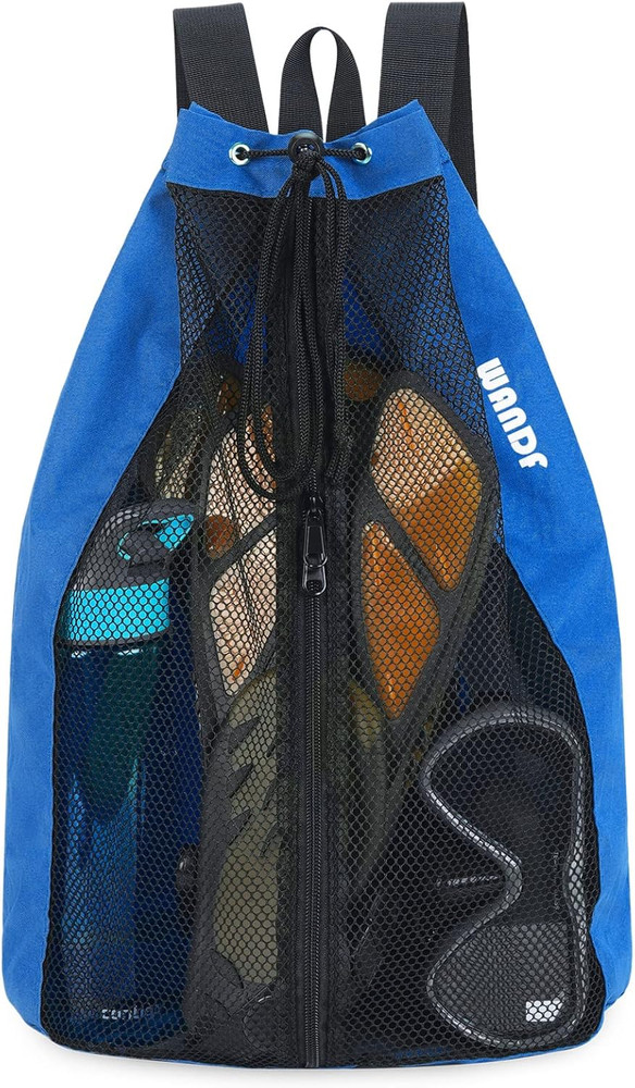 Swim Bag Mesh Drawstring Backpack Beach Backpack for Swimming, Gym, and Workout