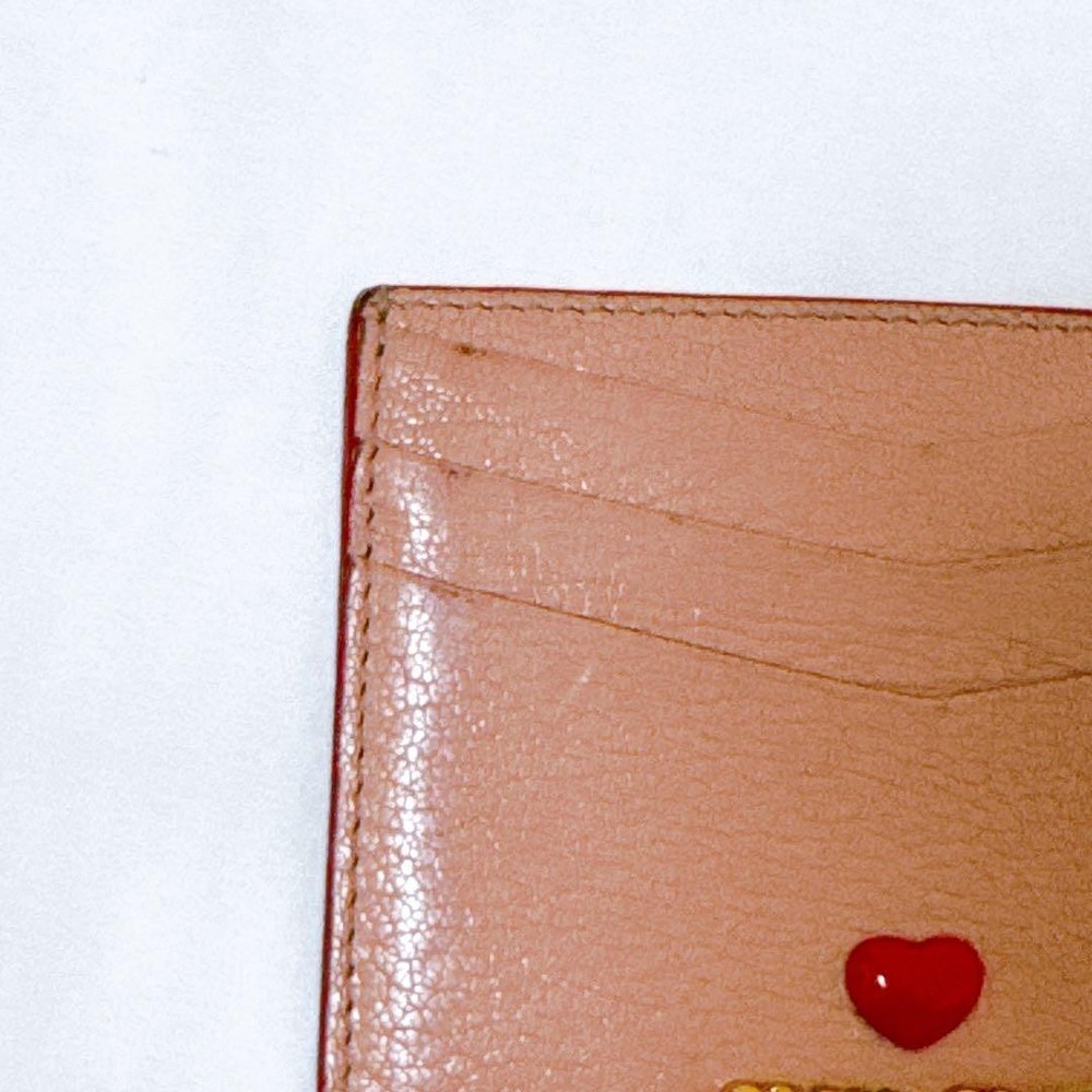 miumiu Card Case Love Letter Pink