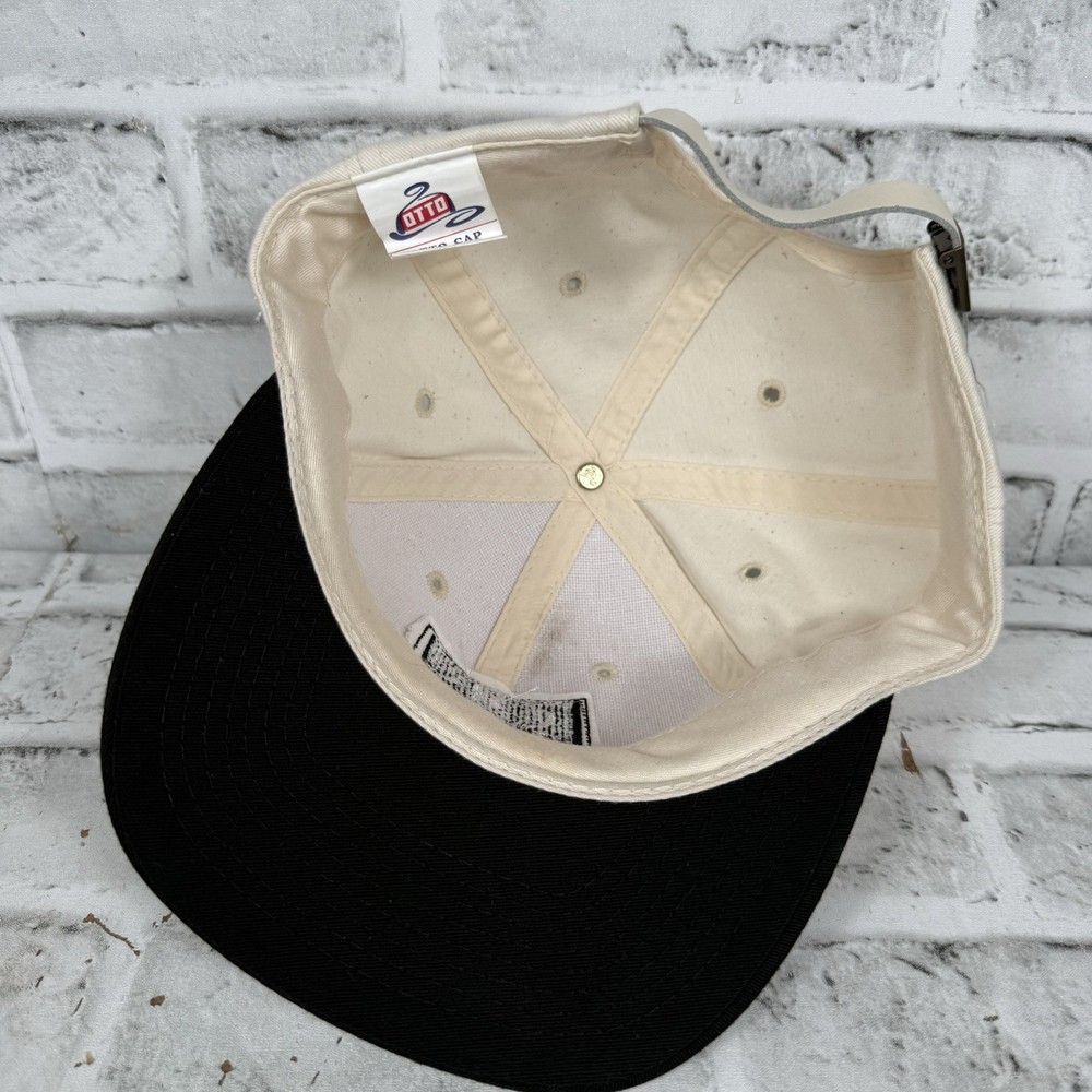 Vintage FORE! Golf OREF Hat Black White Embroidered